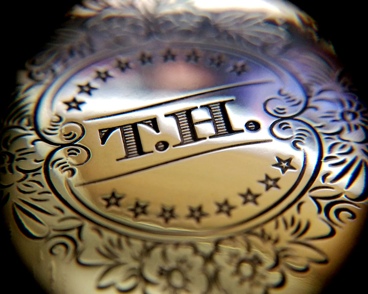 A bit of single point engraving / V-carving in brass.